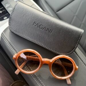 Pagani Women's Brown Round Sunglasses